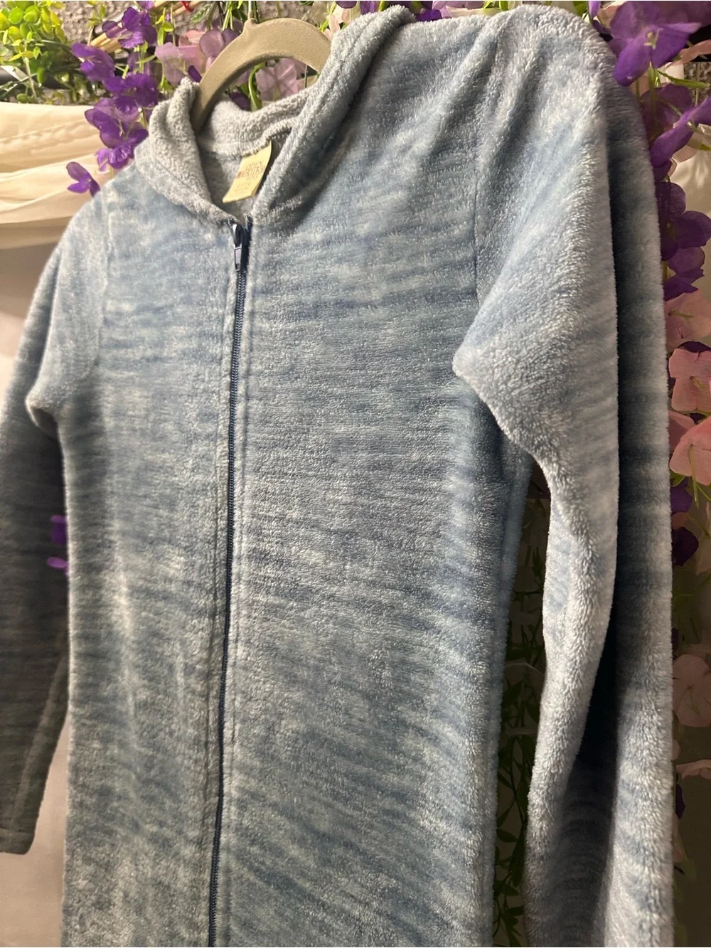 Plush Light Blue Shark Hooded onesie